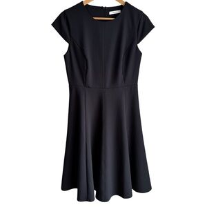 Ricki's Fit & Flare Little Black Dress 8 M Short Sleeve Below Knee Classic EUC!